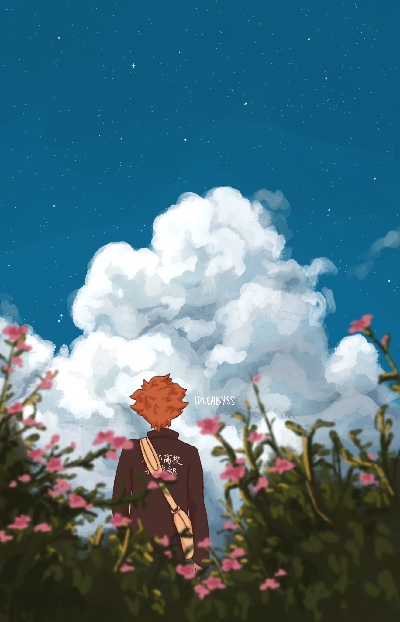 hinata in a field