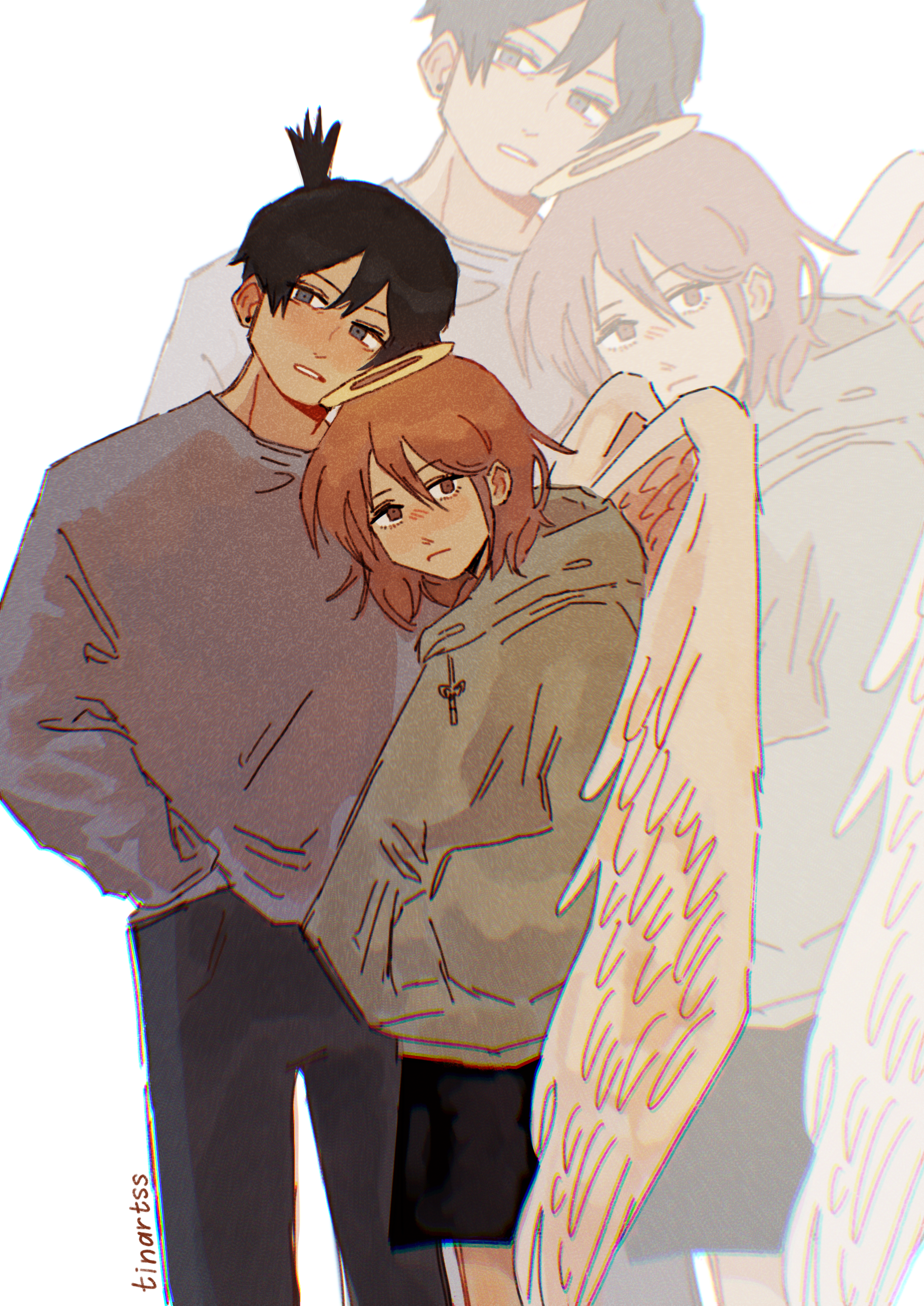 aki and angel standing